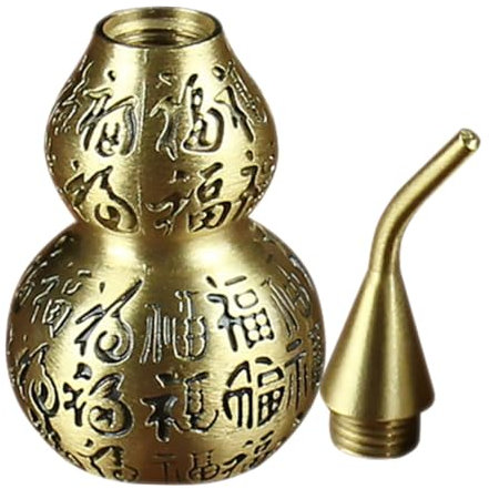 Alipis Copper Gourd Statue Decorative Metal Gourd Collectable Craft Vintage Brass Home Room Desktop Decor Housewarming