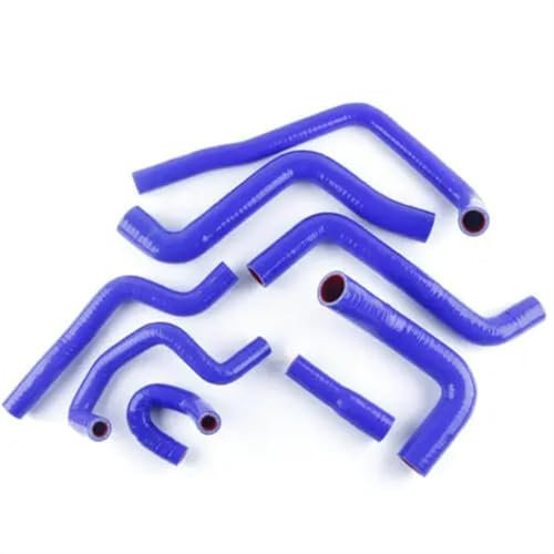 MKKDYC Refrigerante Manguitos Compatible con VW para Golf para GTI MK2 1.8 8V 1987 1988 1989 1990 1991 Kit De Mangueras De Calentador De Radiador De Silicona 8 Piezas 3 Capas(Blue)