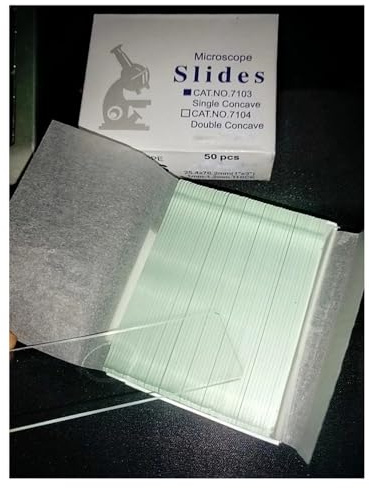Kit de accesorios para microscopios 50 unidades/paquete de portaobjetos for microscopio con portaobjetos transparentes cóncavos, suelo de microobjeto de 25,4mm X 76,2mm Portaobjetos de microscopio