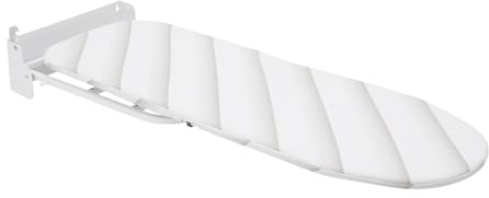 Asse da stiro pieghevole con montaggio a parete, girevole a 180°, con rivestimento resistente al calore, salvaspazio, 93 x 31 cm, bianco