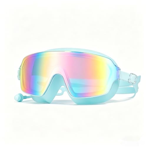 MplehDa Schwimmbrille Kinder Anti-Fog Schwimmbrillen 3-15 Jahre Taucherbrille UV-Schutz Breites und klares Sichtfeld Komfortabel Einstellbar Anti-Leck Tauchmaske für Jungen Mädchen (Blau)