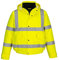 Portwest S463 Men's Waterproof Hi Vis Bomber Jacket - Winter Safety Jacket with Reflective Tape, Pockets and Hood Yellow, Medium