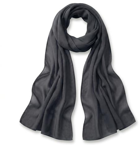 TigerTie Damen Chiffon Schal Halstuch – Luftig und angenehm zu tragen – 160 x 36 cm, einfarbig unicolor