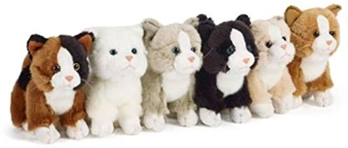 Living Nature Katzen-Plüschtier, 6 Designs, 1 Stück, Verschieden
