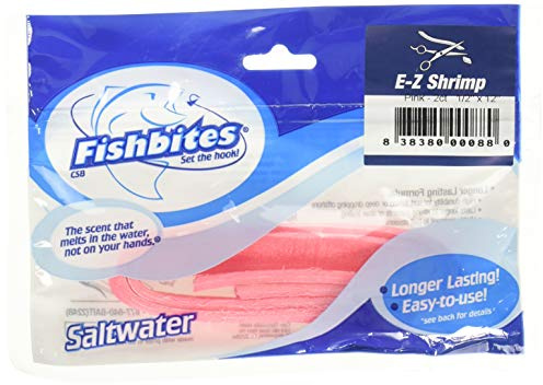 Fishbites E-Z Shrimp Longer Lasting Fishing Bait, Pink, 2 Count