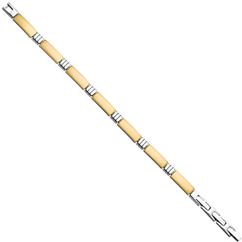 Jobo Damen Herren Armband Edelstahl Bicolor 21 cm