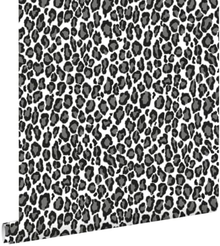 papier peint léopards noir et blanc 53 cm x 10.05 m - ESTAhome