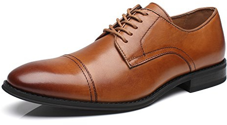 La Milano Herren Lederschuhe mit Zehenkappe, Oxford, Spitze, klassisches Design, Braun (Splendo-1-cognac), 47 EU