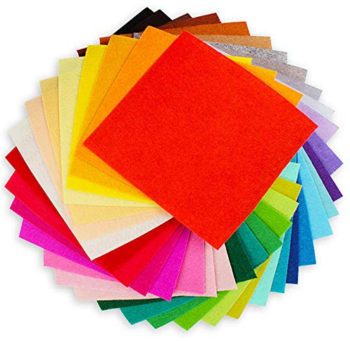 Bunter Filzstoff 40 Farben Bunte Filzplatten Bastelfilz Filz Blätter Polyester Felt Fabric DIY Stoff Filzplattenset (30 * 30cm)