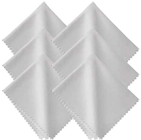laeeyin Lot de 6 chiffons de nettoyage en microfibre pour lunettes, écrans, tablettes (15 x 18 cm) (gris)