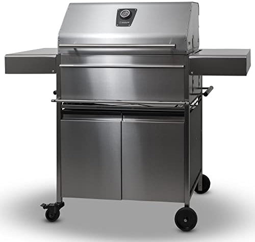 Schickling Holzkohlegrill Walter XL - Deluxe BBQ Grillwagen aus Edelstahl mit doppelwandigem Grilldeckel & Unterschrank - Made in Germany: 5-Fach verstellbar, Grillfläche: 71x45 cm