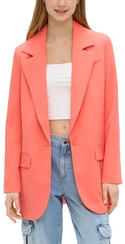 QS Damen 2140866 Long Blazer, Orange, 38