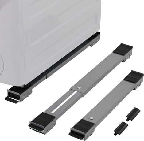 SMONTER Heavy Duty Appliance Rollers, Extendable Washing Machine Stand Furniture Rollers Mobile Fridge Base Furniture Sliders for Refrigerators Washer and Dryer Support 660 lbs, White