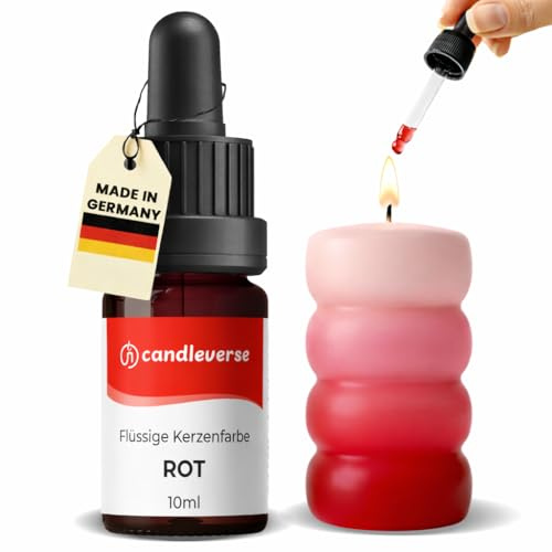 Candleverse Premium Flüssige Kerzenfarbe [Rot] | Hochkonzentrierte Farbe für DIY Kerzenherstellung | 10ml Flasche