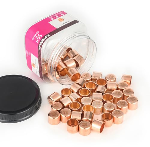 Pro 50 Pack EFIELD 1/2-inch Solder Copper Pipe End Cap (Plug), LF Copper Plumbing Fittings with Sweat Solder Connection,(COPPER020)