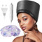 Bonnet Chauffant Cheveux Soin, Casque Chauffant Cheveux Afro, Bonnet Chauffant cheveux ajustable Contrôle de Température, Casque Vapeur Cheveux pour un conditionnement en profondeur (Noir)