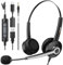 Wantek USB Headsets with Microphone,3.3m Length Noise Cancelling Headset Stereo Headphone for PC,Laptop USB/Type-C/3.5mm