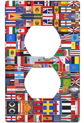 Placca da parete a doppia presa per interruttore della luce, decorazione per la casa, 11,4 x 7,9 cm, varie stampe di bandiere