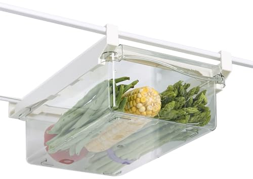 Tomotato Kühlschrank Organizer Schublade, 30,5 x 20 x 9,5cm Ausziehbare Stapelbare Kühlschrank Aufbewahrungsbox Kühlschrankbox Aufbewahrungsbehälter für Gemüse Obst Eier Getränk