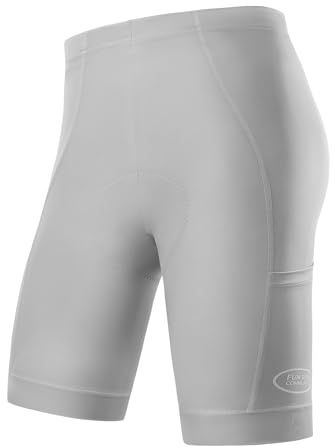 INBIKE Fahrradhose Herren Gepolstert mit Seitentaschen Radlerhose Radhose Sitzpolster Sommer Kurz Fahrradbekleidung Hose Rennrad MTB Mountainbike E-Bike Grau L