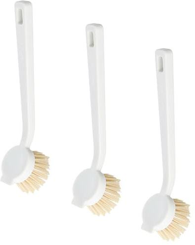 Ziyonix 3 Piezas Cepillo para Platos Durable Cepillo de Cocina Cepillos para Lavavajillas Cepillos para Fregar Sartenes, Ollas, Limpieza de Fregaderos de Cocina (Blanco)