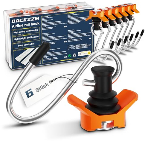 DACKZZM Airlineschiene Zubehör Fitting Haken 6 Stück, 50 kg Tragfähigkeit | Airlineschiene Fitting Haken Zubehör Endfitting Zurrschiene für Verzurren und Transportieren in Anhänger, Transporter und PKW