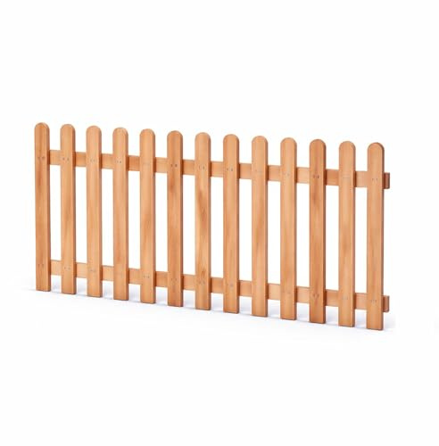 Gartenpirat Paquete de madera para valla de listones longitud 180 cm altura 150 cm – Listones de alerce natural tipo A – Valla para jardín delantero con pestillos y tornillos
