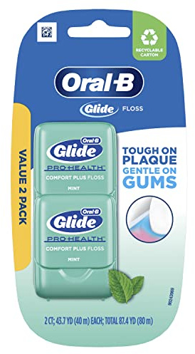 Oral-B Glide Pro-Health Comfort Plus Mint Flavor Floss, 43-7yd (40m), 2 Count