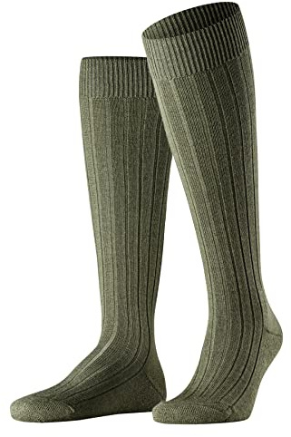 FALKE Teppich Im Schuh M Kh lana al ginocchio tinta unita 1 paio, Calzini lunghi Uomo, Verde Herb 7754, 41-42