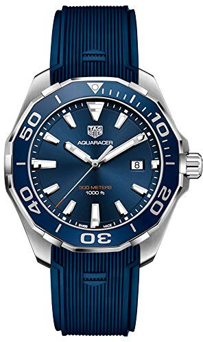 TAG Heuer Men's Aquaracer 43mm Blue Rubber Band Quartz Watch WAY101C.FT6153