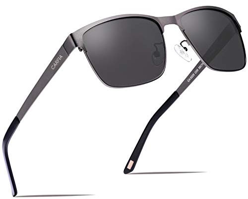 CARFIA Polarisierte Herren Sonnenbrille Metallrahmen UV 400 Fahrerbrille Sportbrille Kategorie 3