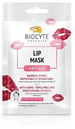 BIOCYTE Lip Mask - Masque pour Lèvres Repulpant et Hydratant - Soin à base d'Acide Hyaluronique, Réglisse, Acides Aminés, Biocellulose - 1 Masque