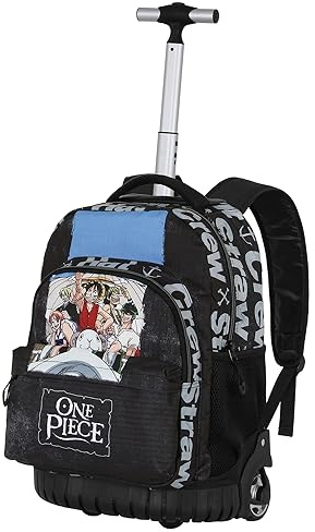 One Piece Pirates-Sac à dos à Roulettes GTS FAN, Bleu