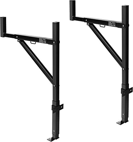 VEVOR Porte-Échelle pour Pickup Charge 113 kg, Porte-Bagages en Acier Extensible 49-87 cm, Hauteur Réglable 98-110,8 cm, Support d'Échelle pour Kayak, Planche de Surf, Bois de Construction, Échelle