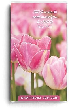 DaySpring - Psalms Pink Floral 2024 – 2025 Planner - 28-Month - 2 Year Pocket Calendar (U0276)