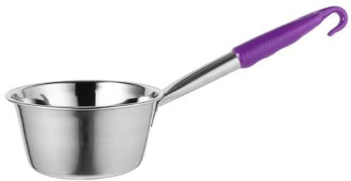 Toddmomy Portable Camping Ladle with Hook Lightweight Stainless Steel Water Spoon for Outdoor Hiking and Camping Compact Long Handle Dip Water Scoop for Soup and Drinks