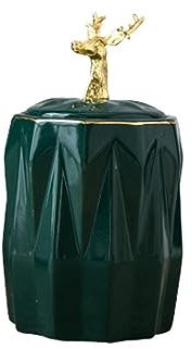 WAOCEO Zahnstocherspender Zahnstocherbox, Keramik, Wattestäbchen, Eimer, Aufbewahrungsbox, kreative Zahnseide, Bambusstab, Kunsthandwerk küchen Gadget (Color : Green)