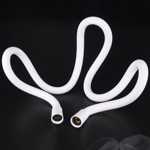 Brauseschlauch 120cm, Weicher Silikon Duschschlauch Kurz, Bidet Schlauch Knicksicherer Bidet Ersatz für Toilette, Weiß