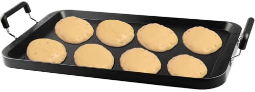 Vayepro Stove Top Griddle, 22 Inch 2 Burner Large Grill Pan for Stove Top, Non-Stick Aluminum with Handles, Indoor Outdoor Cooking/Camping