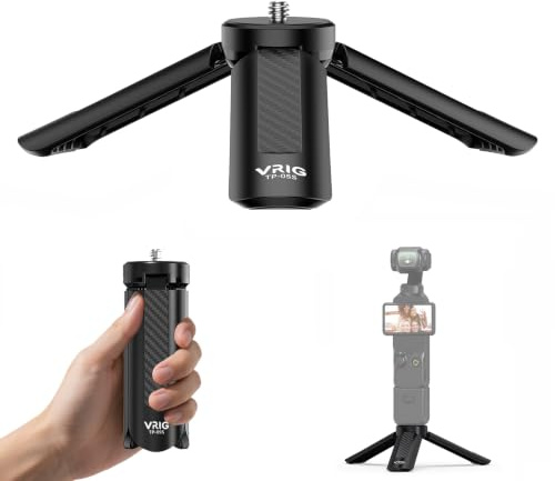VRIG Mini trépied, perche à selfie portable et trépied de voyage avec vis standard de 6,35 mm pour appareil photo, DJI Osmo Mobile 2, Zhiyun lisse, Feiyu Gimbal Grip Stabilisateur