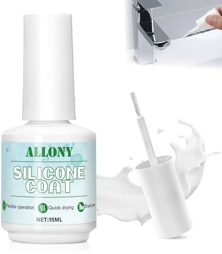 Allony Silicone Bianco Verniciabile, Silicone per Doccia, silicone Bianco Sigillante Copre Il Colore Vicino al Lavandino para Cocina y Baño, Impermeabile, si Asciuga Rapidamente