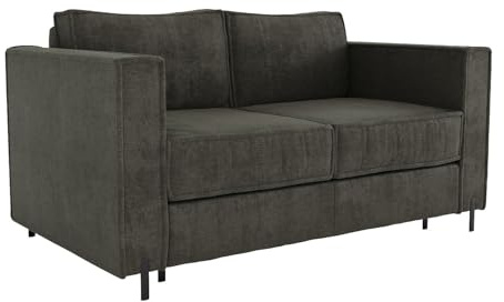 Vente-unique-Divano letto 3 posti a ribalta Posto letto 140 cm Materasso 20 cm in Tessuto testurizzato Verde - ELORYA