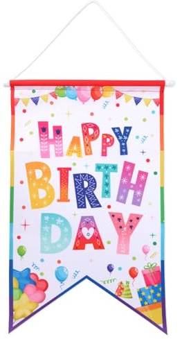 Happy Birthday Banner, Türschild Dekoration Buntes Tür Hängebanner für Kinder Jungen und Mädchen Dekoration für Geburtstagspartys Drinnen und Draußen