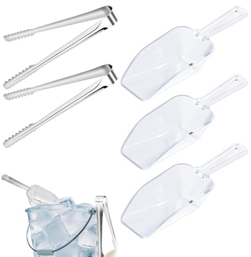 5 PCS Sweet Scoops and Tongs Set, Sweet Scoops for Pick n Mix, Ice Scoop and Sweet Tongs, Ideal for Cafes, Restaurants, Grocery Stores, Birthday Parties, Weddings, Beach Parties，Thanksgiving