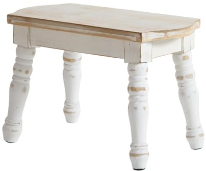 Aboacent Wooden Stool, Rustic Farmhouse Step Stool for Adults, Small Solid Wood Plant Stool, Foot Stools for Bathroom, Kitchen, Bedroom, Plant Stand