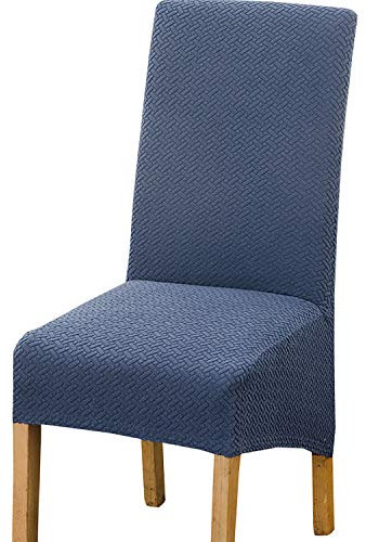 GEBIN XL Stuhlhussen 4er/6er Set, Stretch Stuhlbezug, Stuhlbezug Für Stuhl Esszimmer, Restaurant Stuhldekoration,Hochzeit Partys Bankett Deko (Blau,6 Stück)