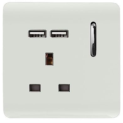 Trendi Switch 1 Gang USB Spare Faceplate for Modern Designer Plug Socket in Ice White