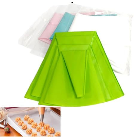 Sacchetti per pasticceria in silicone da 4 pezzi Sacchetti per tubazioni riutilizzabili Sacchetti per dolciumi Fiore di seta Maniche per pasticceria Strumenti per decorare torte-Rosa