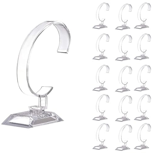 Yhuasia 15 Pcs Espositore Orologi, Espositore Vetrina, Supporto per Espositore, Piedistalli per orologi, Espositore Trasparente per Orologi da Tavolo, da Vetrina e da Scrivania