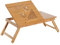 HOMCOM Table de lit, Plateau pour Ordinateur, Table d'appoint en Bois de Bambou, Plateau inclinable, Pliable et réglable en Hauteur avec tiroir, 55 x 35 x 22-32,5 cm, Naturel